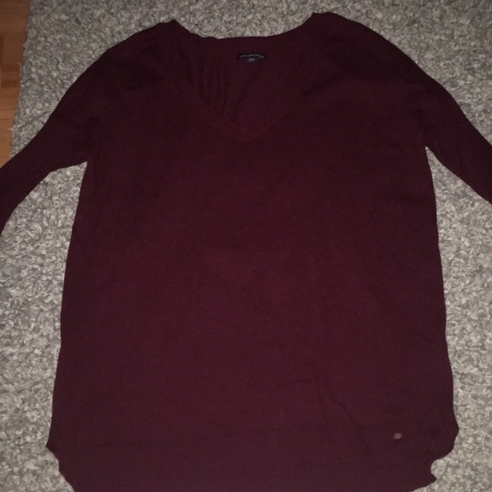 ae oversized maroon sweater